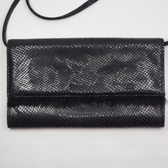 Antonio Scepi Italian Leather Snake Skin Embossed Clutch with Strap, EUC - Picture 1 of 8